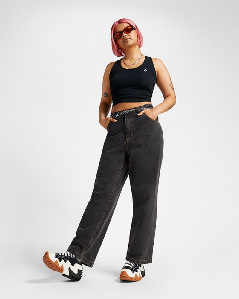 Converse Run Star Motion CX Platformie Czarne Białe | 241798-OYI