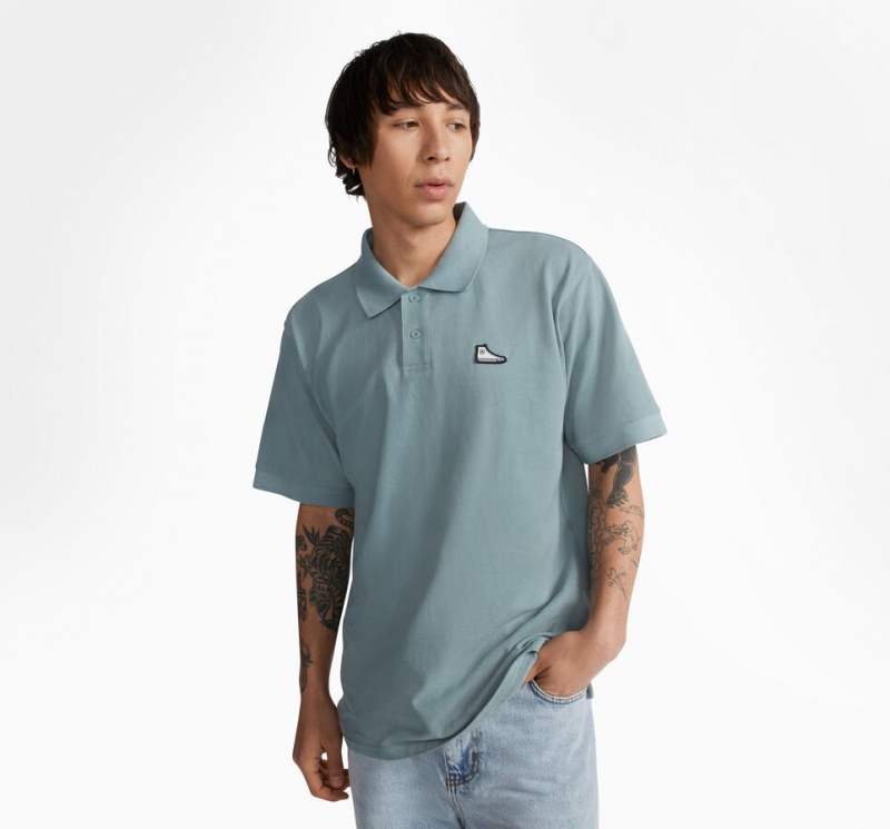 Converse Shoe Patch Polo Shirt Szare | 619853-OYE
