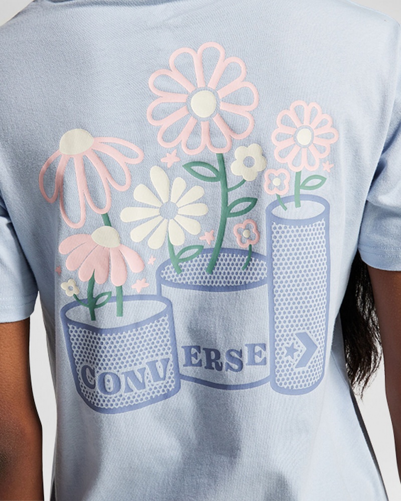 Converse Spring Blooms T-Shirt Szare | 365209-GCS