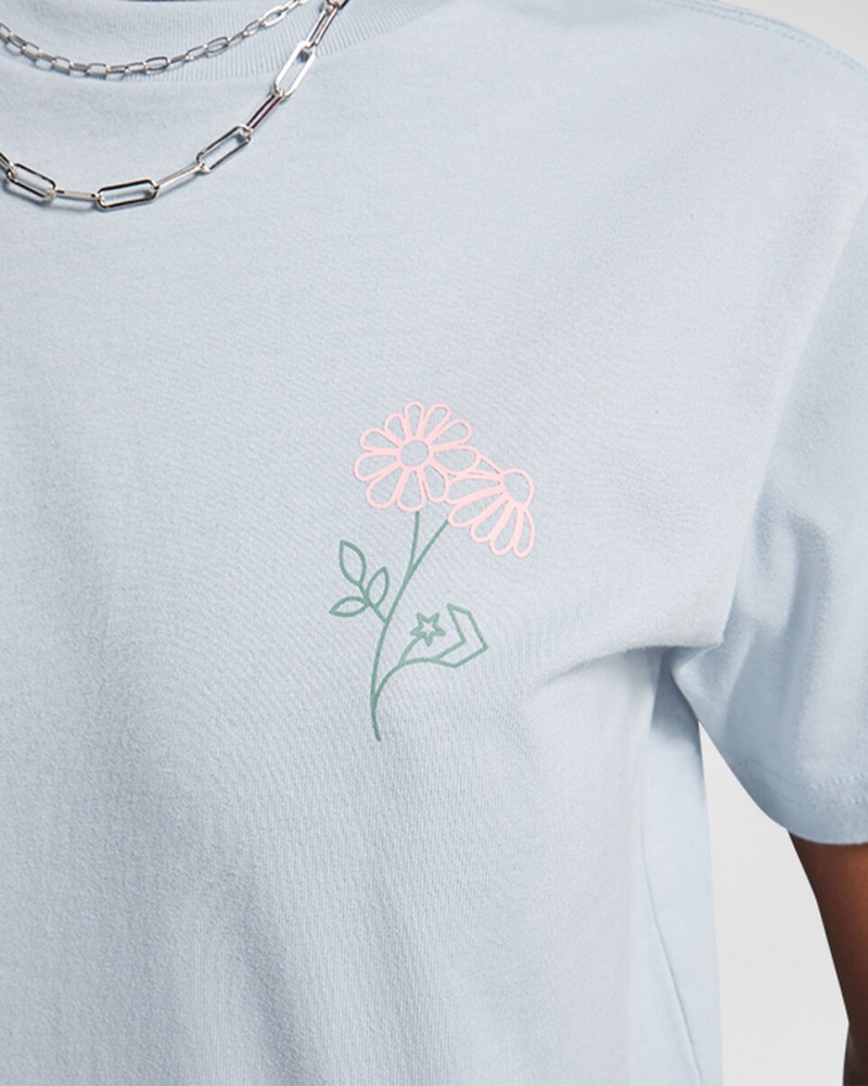 Converse Spring Blooms T-Shirt Szare | 716429-HUP