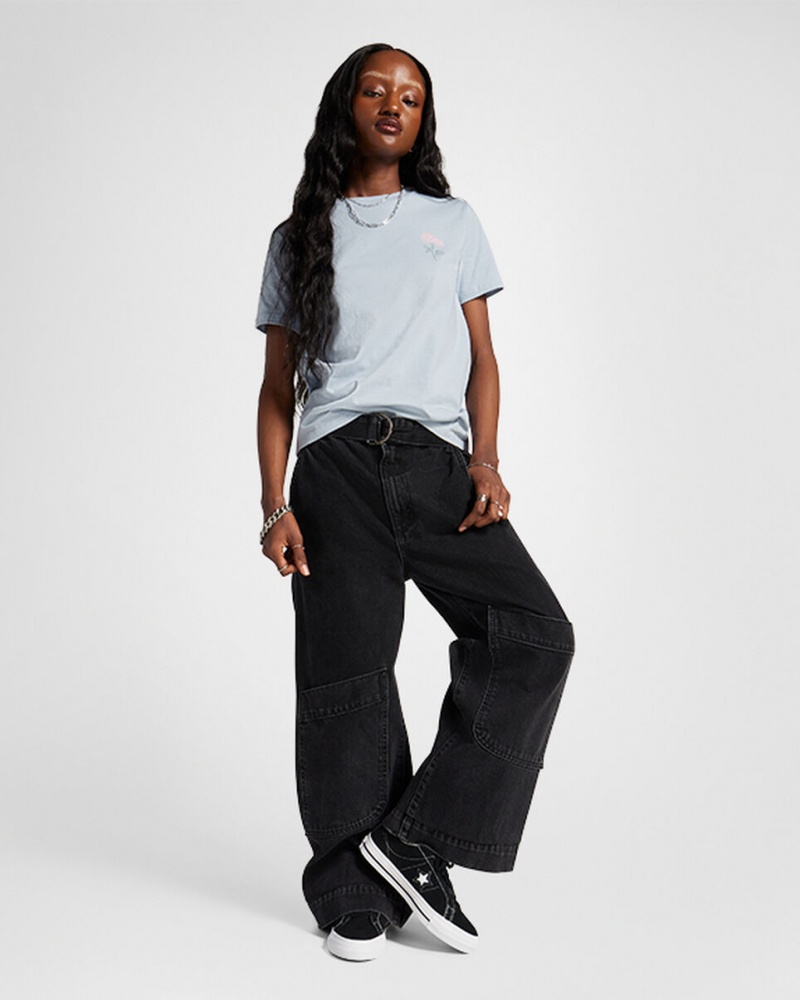 Converse Spring Blooms T-Shirt Szare | 716429-HUP